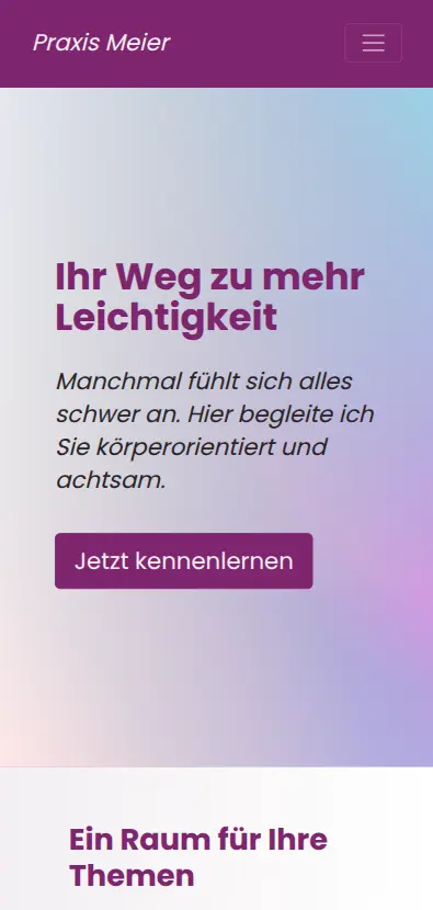 Beispiel einer Praxis-Website